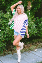 Load image into Gallery viewer, Striped Round Neck Dropped Shoulder T-Shirt