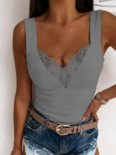 Load image into Gallery viewer, Full Size Lace Detail Sweetheart Neck Tank