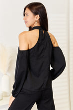 Load image into Gallery viewer, Grecian Cold Shoulder Long Sleeve Blouse