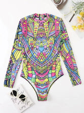 Load image into Gallery viewer, Mock Neck Long Sleeve One-Piece Swimwear