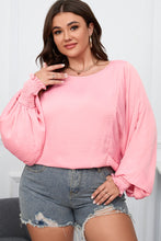Load image into Gallery viewer, Plus Size Lantern Sleeve Dropped Shoulder Blouse