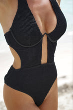 Load image into Gallery viewer, Textured Halter Neck One-Piece Swimsuit