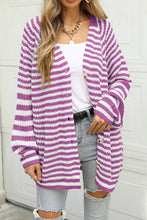 Load image into Gallery viewer, Striped Button Up Long Sleeve Cardigan
