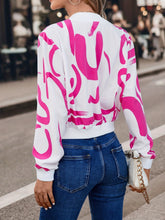 Load image into Gallery viewer, Printed Zip Up Cropped Jacket