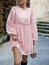 Load image into Gallery viewer, Ruffle Trim Balloon Sleeve Mini Dress