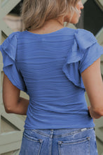 Load image into Gallery viewer, Textured Round Neck Cap Sleeve Top