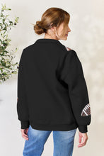Load image into Gallery viewer, Full Size Sequin Football Half Zip Long Sleeve Sweatshirt