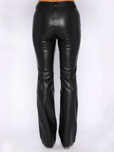 Load image into Gallery viewer, PU Leather High Waist Straight Pants