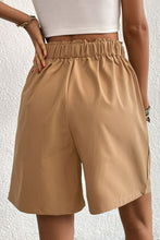 Load image into Gallery viewer, Buttoned Elastic Waist Pleated Detail Shorts