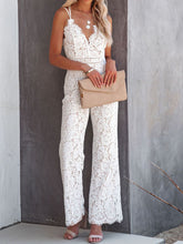 Load image into Gallery viewer, Lace V-Neck Spaghetti Strap Jumpsuit