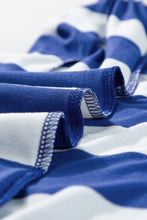 Load image into Gallery viewer, Ruffled Striped Round Neck Cap Sleeve Mini Dress