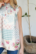 Load image into Gallery viewer, Frill Printed Mock Neck Top