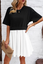 Load image into Gallery viewer, Round Neck Dropped Shoulder Mini Dress