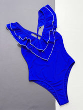 Load image into Gallery viewer, Ruffled Crisscross Backless One-Piece Swimsuit