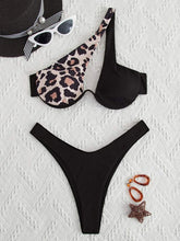Load image into Gallery viewer, Contrast Single Shoulder Two-Piece Bikini Set