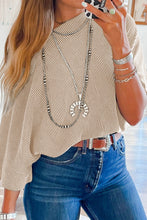 Load image into Gallery viewer, Ribbed Boat Neck Batwing Sleeve T-Shirt