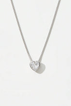 Load image into Gallery viewer, 925 Sterling Silver Inlaid Zircon Heart Pendant Necklace