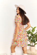 Load image into Gallery viewer, Smocked Sweetheart Neck Flounce Sleeve Mini Dress