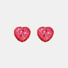 Load image into Gallery viewer, Sequin Heart Inlaid Bead Alloy Earrings