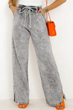 Load image into Gallery viewer, Slit Drawstring Jeans with Pockets