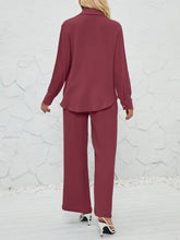 Load image into Gallery viewer, Textured Button Up Shirt and Pants Set