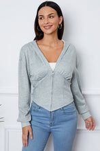 Load image into Gallery viewer, Ruched Half Zip Hooded Jacket