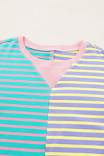 Load image into Gallery viewer, Contrast Stripes Round Neck Long Sleeve Sweatshirt