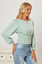 Load image into Gallery viewer, Boat Neck Lantern Sleeve Blouse
