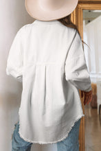 Load image into Gallery viewer, Sequin Raw Hem Dropped Shoulder Shirt