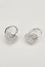 Load image into Gallery viewer, Zircon Heart Drop Huggie Earrings