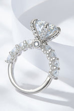 Load image into Gallery viewer, 3-Carat Moissanite Platinum-Plated Side Stone Ring