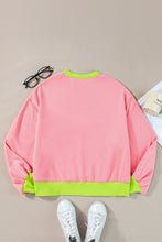 Load image into Gallery viewer, Contrast Round Neck Long Sleeve Sweatshirt