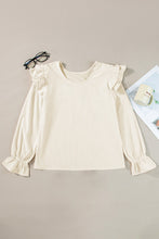 Load image into Gallery viewer, Ruffled Round Neck Flounce Sleeve Top