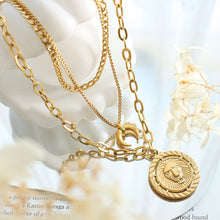 Load image into Gallery viewer, Coin Pendant Triple-Layered Chain Necklace