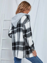 Load image into Gallery viewer, Plaid Hooded Jacket with Pockets