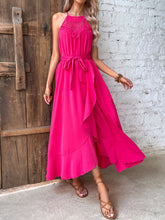 Load image into Gallery viewer, Grecian Neck Tie Belt Dress