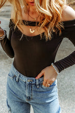 Load image into Gallery viewer, Cutout Cold-Shoulder Long Sleeve Bodysuit