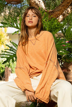 Load image into Gallery viewer, POL Exposed Seam Round Neck Long Sleeve Top