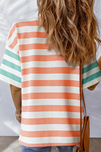 Load image into Gallery viewer, Striped Round Neck Half Sleeve T-Shirt
