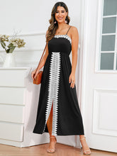 Load image into Gallery viewer, Slit Lace Detail Spaghetti Strap Dress
