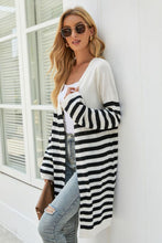 Load image into Gallery viewer, Striped Open Front Longline Cardigan