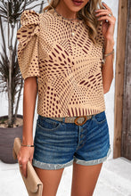 Load image into Gallery viewer, Tied Printed Puff Sleeve Blouse