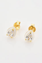 Load image into Gallery viewer, 925 Sterling Silver Zircon Teardrop Stud Earrings