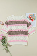 Load image into Gallery viewer, Color Block Round Neck Knit Top