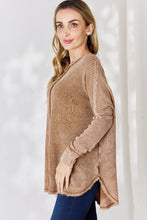 Load image into Gallery viewer, Zenana Oversized Washed Waffle Long Sleeve Top