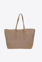 Load image into Gallery viewer, Chevron Straw Tote Bag