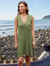 Load image into Gallery viewer, Pocketed Slit V-Neck Sleeveless Dress