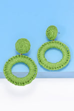 Load image into Gallery viewer, Round Shape Raffia Grass Dangle Earrings