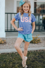 Load image into Gallery viewer, Girls USA Leopard Graphic Tee
