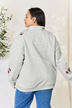 Load image into Gallery viewer, Full Size Sequin Football Half Zip Long Sleeve Sweatshirt